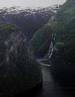 Wasserfähre auf dem Geirangerfjord, Norwegen foto