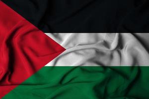 selektiver fokus der palästinensischen flagge, mit wehender stoffstruktur. 3D-Darstellung foto