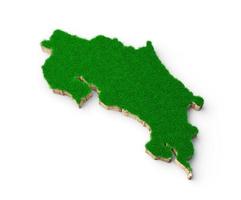 costa rica karte boden land geologie querschnitt mit grünem gras und felsen bodentextur 3d illustration foto
