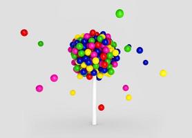 bunte kugeln lollypop 3d illustration foto