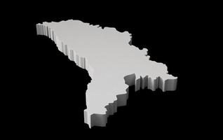 Moldawien 3D-Karte auf schwarzem Hintergrund 3D-Darstellung foto
