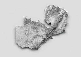 Sambia-Karte Sambia-Flagge schattierte Relieffarbe Höhenkarte auf weißem Hintergrund 3D-Darstellung foto
