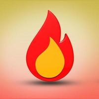 3D-Render-Feuer-Symbol png transparent, rot, orange foto