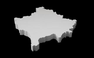 Kosovo 3D-Karte auf schwarzem Hintergrund 3D-Darstellung foto