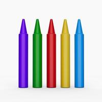 farbiger Wachsstift mehrfarbige 3D-Darstellung foto
