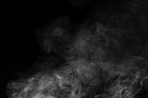 abstrakter weißer Rauch animiert auf schwarzem Hintergrund foto