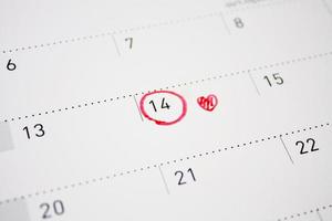 valentinstag 14. februar markieren im kalender foto