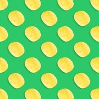 Kartoffelchips Muster auf pastellgrünem Hintergrund Draufsicht flach liegen foto