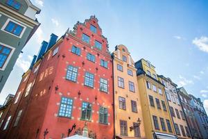 bunte Häuser in der Stockholmer Altstadt foto