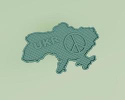 3D-Darstellung der Ukraine-Karte isoliert auf pastellfarbenem Hintergrund, 3D-Hintergrund minimale Szene foto