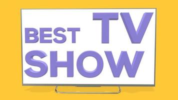 Beste TV-Show-Emblem-Designillustration auf gelbem Hintergrund foto