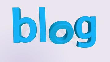das Wort Blog in 3D-Buchstaben in Blau foto