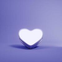 leuchtende Herzform auf violettem Hintergrund foto