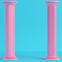 Zwei alte Säulen auf hellblauem Hintergrund in Pastellfarben foto