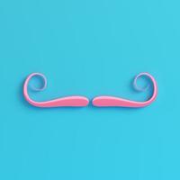 rosafarbener falscher Schnurrbart auf hellblauem Hintergrund in Pastellfarben foto