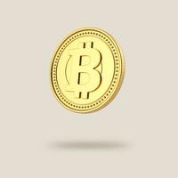 Bitcoin-Münze isoliert auf klarem Hintergrund. foto