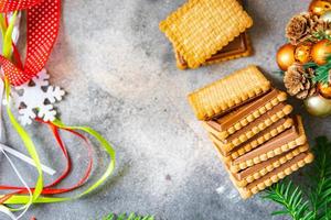 weihnachtsplätzchen neujahr süßes nachtisch zuhause urlaub atmosphäre mahlzeit essen snack auf dem tisch kopierraum essen hintergrund foto