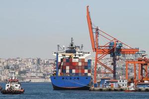 Containerschiff im Hafen foto