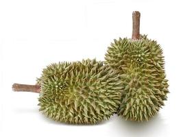 Durian isoliert auf weißem Hintergrund foto