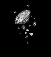 3D-Render, funkelnder Diamant gebrochen foto
