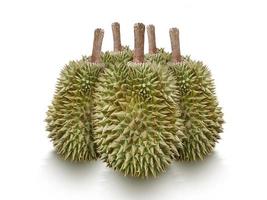 Durian isoliert auf weißem Hintergrund foto