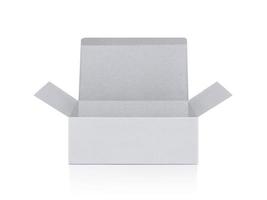 leere Verpackungsboxen - offenes Modell, isoliert auf weißem Hintergrund foto
