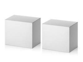 leere Verpackung weißer Karton isoliert auf weißem Hintergrund bereit für Verpackungsdesign foto