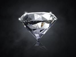 glänzender brillanter Diamant auf dunklem Hintergrund foto