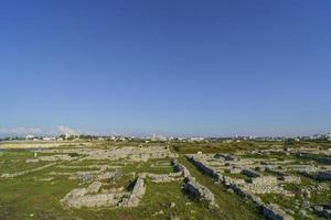 Chersones. Landschaft mit Blick auf das Meer und die Stadt. foto