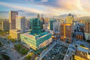 Skyline der Innenstadt von Baltimore, Stadtbild in Maryland, USA foto