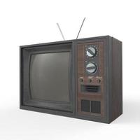 alter Fernseher isoliert auf weißem Hintergrund foto