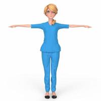 3D-Darstellung eines Krankenschwestermädchens foto