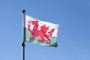 flagge von wales weht foto