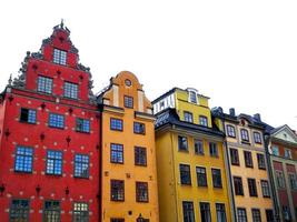 Bunte Häuser in der Altstadt von Stockholm foto