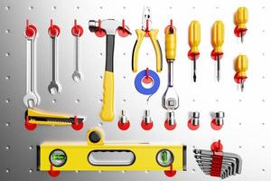 Bauwerkzeuge. Handwerkzeug für Reparatur und Bau zu Hause. foto