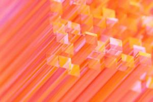 3D-Darstellung eines orangefarbenen Streifen. geometrische Streifen ähnlich wie Wellen. abstraktes leuchtendes kreuzungslinienmuster foto
