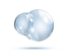 transparente Seifen- oder Wasserblasen auf weißem Hintergrund foto