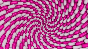 Spirale bestreuen Hintergrund abstrakte Streusel wirbeln mit rosa und weißen Streuseln 3D-Darstellung foto