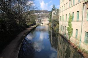 ein blick auf die hebden bridge in yorkshire foto