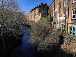 ein blick auf die stadt holmfirth in south yorkshire foto