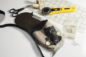 Material für die Herstellung von handgefertigten weichen Stoffschuhen foto
