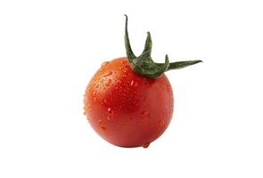 rote reife Tomate lokalisiert auf weißem Hintergrund - gesundes Gemüsekonzept der frischen Tomate foto