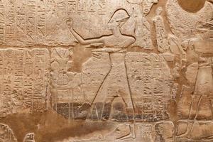 ägyptische hieroglyphen im luxor-tempel, luxor, ägypten foto