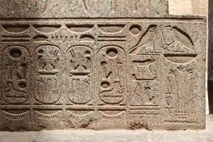 ägyptische hieroglyphen im luxor-tempel, luxor, ägypten foto