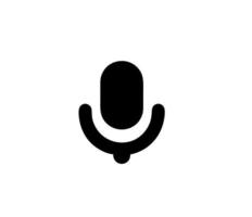 Illustration des Mikrofons in Schwarz auf weißem Hintergrund, Mikrofondesign auf weißem Hintergrund, Audiosymbol in schwarzem Vektorbild foto