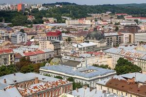 Luftaufnahme von Lemberg, Ukraine foto