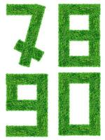 Alphabet aus dem grünen Gras, isoliert auf weißem Hintergrund foto