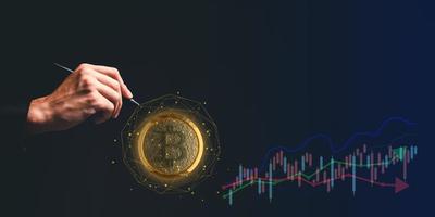 Handel Handel mit Kryptowährungsmünzen Bitcoin-Börsen investieren Metaverse-Aktien foto