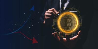 Handel Handel mit Kryptowährungsmünzen Bitcoin-Börsen investieren Metaverse-Aktien foto