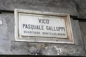 Vico Pasquale Galluppi Straßenschild in Neapel, Italien foto